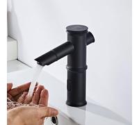 Touchless Basin Tap Retro Vintage Bathroom Taps Automatic Infrared Sensor Faucet Hot and Cold Not Adjustable,Black,Middle