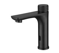 Touchless Bathroom Faucet - Automatic Stainless Steel Sensor Tap Hands-Free Single Hole Mixer for Cold & Hot Water Modern Black Design for Easy Hygiene and Convenience
