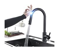 Touchless Gold Kitchen Faucet with Pull-Down Sprayer Modern Kitchen Mixer Tap Sensor Activated No Contact Design for Stylish Homes