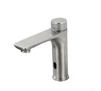 Touchless Infrared Faucet Stainless Steel Hot Cold Water Mixer Mot Sensor Bathroom Kitchen Automatic Sink Tap for Home & Hotel (Silver)