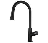 Touchless Kitchen Faucet Matte Black Smart Induction Pull-Down Sprayer Swivel Brass Kitchen Mixer Tap Single Handle 2 Spray Modes for Modern Home
