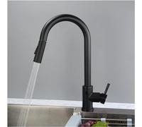 Touchless Kitchen Faucet, Stainless Steel Sink Faucet with Pull Down Sprayer,High Arc Smart Motion Sensor Single Handle 2 Functions Sprayer, Deck Mounted,Black, (Brushed)
