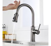 Touchless Kitchen Sink Faucet, Gooseneck Design with Pull-Out Spray, 2 Spray Modes, Single Lever Handle, Modern Sensor Taps for Easy Use, Ideal for Home & Kitchen