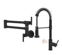 Touchless Kitchen Sink Faucet & Pot Filler Modern Black Pullown Faucet for Easy Cooking & Cleaning High Arcesign h Perfect for ContemporaKitchens