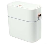 Touchless Pedal Bin, Automatic Sealing Waste Bin, Hands-Free Foot Operated Trash Can, PVC Kitchen Bathroom Rubbish Bin with Lid, 10L Cream White(10L - white)