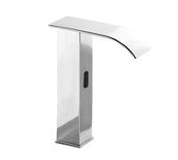 Touchless Sensor Faucet - Chrome Bathroom Mixer Tap, Brass Waterfall Design for Basin, Automatic Motion Activation, Modern Self-Closing Bathroom Faucet
