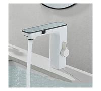 Touchless Sink Sensor Faucet, Automatic Motion Bathroom with Temperature Display, Single Handle Metal Faucets Ideal for Kitchen, Basin, Hotel,Chrome(Blanc)