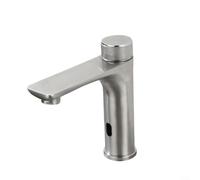 Touchless Stainless Steel Bathroom Faucet - Infrared Sensor Tap for Hot & Cold Water, Automatic Basin Mixer, Modern SK Design, Sleek Silver Finish, Touch-Free Technology