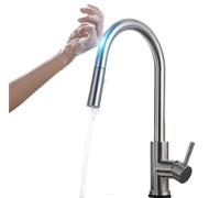 Touchless Stainless Steel Kitchen Faucet - Smart Touch Sensor, Single Handle, Deck Mount, Easy Installation, Modern Brushed Finish, Perfect for Kitchen Upgrade