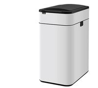 Touchless Stainless Steel Trash Can 15L Kitchen Bin High Capacity 20L 30L 40L 50L 60L Elegant White Design Odor-Free Automatic Sensor Modern Waste Container.