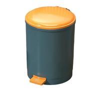 Touchless Step Trash Can 13L - Leak Proof Round Bin with Lid for Kitchen, Bathroom, Living Room & Bedroom - Eco-Friendly Plastic Pedal Waste Bin (Green)
