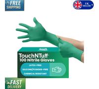 TouchNTuff Nitrile Gloves - Food Approved & Chemical Resistant, 100 pcs Green, L