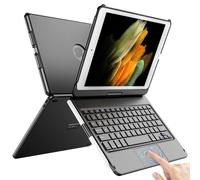 Touchpad Keyboard Case for iPad 10.2 9th/8th/7th Gen, Keyboard Case for iPad 9th Generation/8th/7th Gen-360° Rotatable Protective Cover with Pencil Holder (Black)