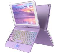 Touchpad Keyboard Case for iPad 9th Generation10.2, for iPad 9th/8th/7th Gen Case with Keyboard, Multi-Touch&Backlit Keys,360° Rotatable&Pencil Holder, for iPad 9th/8th Gen Keyboard (Light Purple)