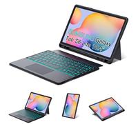 Touchpad Keyboard Case for Samsung Galaxy Tab S6 Lite 10.4-inch Backlit 5G 2020/2022/2024, 7 Color Backlit Tablet S6 Lite Folio Case with Magnetic Keyboard (Black S6 lite, S6 lite 10.4")