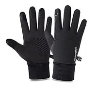 Touchsceen Fleece Insulated Gloves, Thermal Windproof Snowproof Warm Gloves Winter Sports Ski Snowboard Riding Motocycling Bike Mittens Hiking Camping Driving Gloves (Black-A, XL for men)
