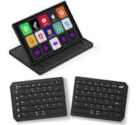 Touchscreen Keyboard with Stream Deck, Split Ergonomic Keyboard+8" Mini Screen Monitor, bluetooth, Macro keys trigger actions in apps and software like OBS, Twitch, YouTube and more, works with Mac/PC