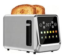 Touchscreen Toaster, 2-Slice Wide Slot, Stainless Steel Smart Digital Toaster With Bread Memory Function, 5 Toast Types And 6 Browning Settings, 1.5-Inch Toaster, 900 Watts.