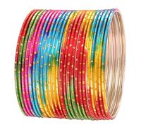 Touchstone Colorful 2 Dozen Bangle Collection Collection Indian Bollywood Alloy Metal Textured MultiColor Designer Jewelry Special Size Bangle Bracelets Set Of 24 In Antique Gold Tone For Women