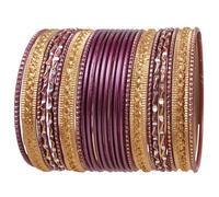 Touchstone "Colorful 2 Dozen Bangle Collection Indian Bollywood Pastel Onion Golden Glaze Designer Jewelry Special Large Size Bangle Bracelets Set Of 24 In Gold Tone For Women.