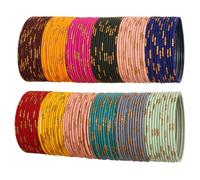 Touchstone "Colorful Bangle Collection Indian Bollywood Alloy Metal Multi Purpose Pretty Textured Colors of Life Designer Jewelry Bangle Bracelets for Women.