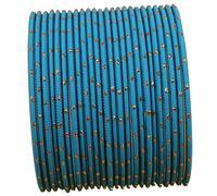 Touchstone "Colorful Bangle Collection Indian Bollywood Exclusive Golden Glaze Tiffany Blue Color Designer Jewelry Special Large Size Bangle Bracelets. Set of 24 for Women.