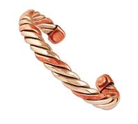 Touchstone Copper magnetic bracelet Tibetan style. Hand forged with solid and high gauge pure copper. Twisted rope look. 2 metal look.