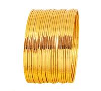 Touchstone "Golden Bangle Collection Indian Bollywood Desire Stunning Look Finely Cut Edges Tango Tune Depiction of Fine Jewelry Designer Bangle Bracelets Set of 24 in Gold Tone for Women.