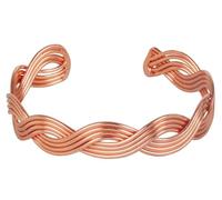 Touchstone Indian Bollywood Brass Base Masterly Handcrafted Braided Inspired Style Definition Wrist Enhancer Designer Jewelry 0.50 Inch Bracelet Cuff In Copper Tone For Women.