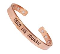 Touchstone Inspirational Copper Engraved Magnetic Bracelets for Teen Girls/Women-Personalized Jewelry Gifts for Best Friend/Mom/Daughter/Sister - Adjustable Bracelet in a Gift Box Enjoy The Journey