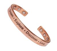 Touchstone Inspirational Copper Engraved Magnetic Bracelets for Teen Girls/Women-Personalized Jewelry Gifts for Best Friend/Mom/Daughter/Sister - In a Pretty Gift Box Dream Explore Discover Love