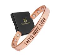 Touchstone Inspirational Copper Engraved Magnetic Bracelets for Teen Girls/Women-Personalized Jewelry Gifts for Best Friend/Mom/Daughter/Sister - Adjustable Bracelet in a Gift Box Faith Hope Love