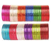 Touchstone New Colorful Bangle Collection Indian Bollywood Alloy Metal Multi Purpose Pretty Rich Look Textured Colors of Life Designer Jewelry Bangle Bracelets Combo of 12 Colors for Women.