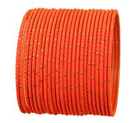 Touchstone New Colorful Bangle Collection Indian Bollywood Exclusive Golden Glaze Orange Color Designer Jewelry Special Large Size Bangle Bracelets. Set of 24 for Women.