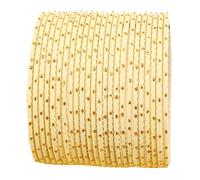Touchstone New Colorful Bangle Collection Indian Bollywood Exclusive Golden Glaze White Color Designer Jewelry Special Large Size Bangle Bracelets. Set of 24 for Women.
