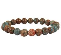 Touchstone NEW Indian Bollywood 8 MM Round Shape Natural Chrysocolla Gemstone Healer Nerve Controller Health Maintainer Stretchable Bracelet For Women And Men.