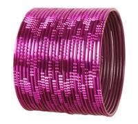 Touchstone NEW Indian Bollywood Choice Handcrafted Exemplary Peeled Deep Ditch Surface Vintage Textured Purple Color Designer Jewelry Bangle Bracelets Set of 24. for Women.