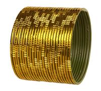 Touchstone New Indian Bollywood Choice Handcrafted Exemplary Peeled Deep Ditch Surface Vintage Textured Henna Color Exotic Designer Jewelry Bangle Bracelets Set of 24. for Women.