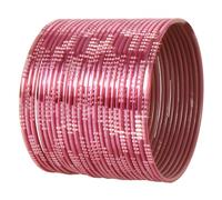 Touchstone New Indian Bollywood Choice Handcrafted Exemplary Peeled Deep Ditch Surface Vintage Textured Onion Color Awesome Designer Jewelry Bangle Bracelets Set of 24. for Women.