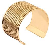 Touchstone NEW Indian Bollywood Desire Brass Base Beautiful Braid Art Thick Wrist Enhancer Designer Jewelry Cuff Bracelet In Gold Tone For Women.