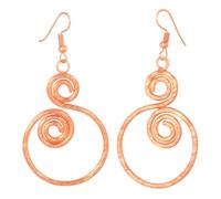 Touchstone New Indian Bollywood Fashion Marvelous Handcrafted Hammered Twisted Work Western Taste Designer Jewelry Dramatic Look Vintage Earrings in Copper Tone for Women.