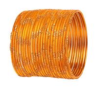 Touchstone New Indian Bollywood Fresh Fashion Trend Setter Beautifully Engraved Work Scintillating Rhinestone Mustard Yellow Color Designer Jewelry Adorable Bracelets Bangle. Set of 24.for Women.