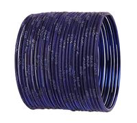 Touchstone New Indian Bollywood Fresh Fashion Trend Setter Beautifully Engraved Work Scintillating Rhinestone Indigo Blue Color Designer Jewelry Adorable Bracelets Bangle. Set of 24.for Women.
