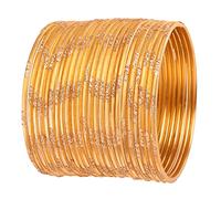 Touchstone New Indian Bollywood Fresh Fashion Trend Setter Beautifully Engraved Work Scintillating Rhinestone Golden Color Designer Jewelry Adorable Bracelets Bangle. Set of 24.for Women.