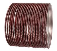Touchstone New Indian Bollywood Handcrafted Peeled Pattern Italian Color Collection Pastel Light Burgundy Wrist Enhancing Designer Jewelry Bracelets Bangle. Set of 24. for Women.
