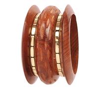 Touchstone NEW Indian Masterly Handcrafted Finely Hand Peeled Embedded Work Natural Crafted Wood Fine Workmanship Designer Jewelry Style Statement Bracelets Bangle Set For Women.