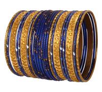 Touchstone NEW Italian Color Collection Indian Bollywood Handcrafted Peeled Paisley Textured Blur Golden Exotic Designer Jewelry Chura Bangle Bracelets In Gold Tone For Women.
