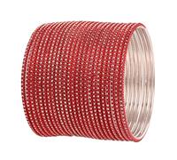 Touchstone New Pastel Color Bangle Collection, Indian Bollywood Hand Drilled Silver Tinge Maroon Color Designer Jewelry Bracelets Bangle. Set of 24. for Women.