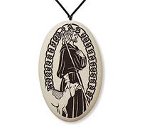 Touchstone Pottery Saint Roch Medal on Braided Cord | Patron of Dogs, Dog Lovers, and invalids