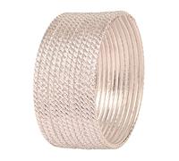 Touchstone "Silver Bangle Collection Indian Bollywood Hand Saw Cut Work Creamy Silver Color Designer Jewelry Bangle Bracelets. Set of 12. In Silver Tone For Women.